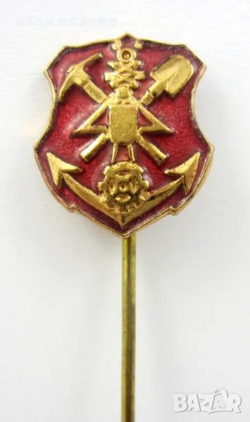 Царство България-Царска значка-Трудови войски-Оригинал-Емайл, снимка 1