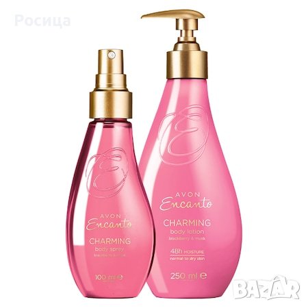 Козметичен комплект Encanto Charming, Avon, Спрей за тяло 100 мл, Лосион за тяло 250 мл, снимка 1