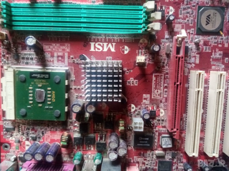 Платка MSI s.462 с процесор AMD Athlon 2000 стар ретро компютър, снимка 1