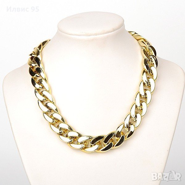 Голям дебел синджир, ланец в златен цвят, снимка 1