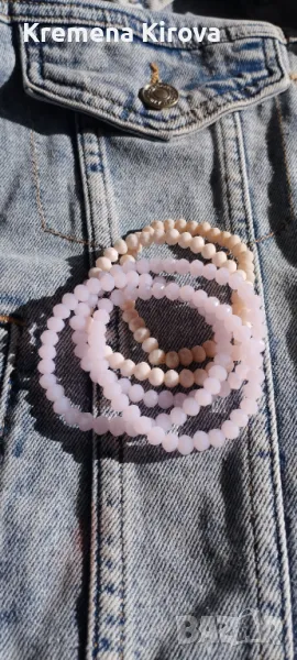 Сетове от 5 гривни от мъниста от стъкло. Бижута Луди гъби. Ръчна изработка., снимка 1