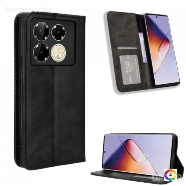 Infinix Note 40 Pro 5G Magnetic Buckle Retro Texture Кожен Калъф и Протектор, снимка 1