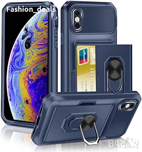 Нов Удароустойчив калъф за телефон iPhone X/Xs 11 и 13 с магнитен пръстен Айфон кейс, снимка 1