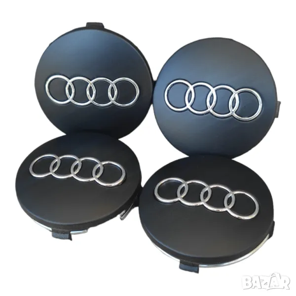 60мм Капачки за джанти за АУДИ AUDI А3 А4 А5 А6 А7 А8 - ЧЕРНИ, снимка 1