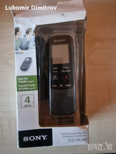 Sony ICD PX240 4GB PX Series MP3 Dgital Voice Recorder IC , AV кабел, снимка 1