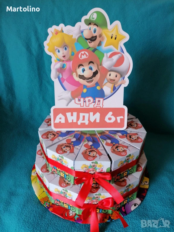 Картонена торта Супер Марио, снимка 1