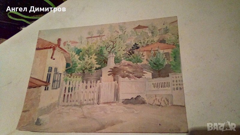 Ангел Ботев картина акварел 1949 г, снимка 1