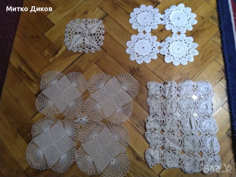 Покривки плетени на една кука 4 броя, снимка 1