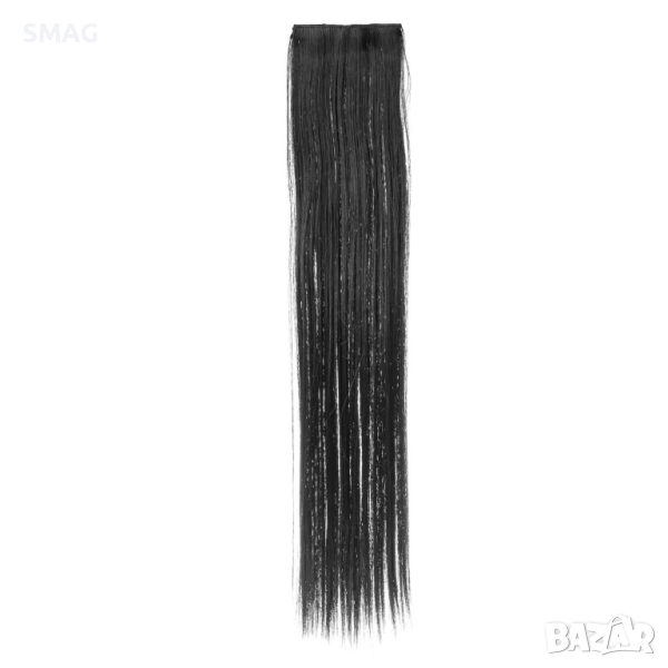 Хелоуин / Halloween кичур коса Extension с клипс черен 55 см_1225563, снимка 1