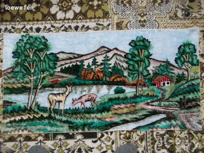 Подходящ за рамкиране като картина ! Ковьор кавьор пано пейзаж плюш плюшен , снимка 1