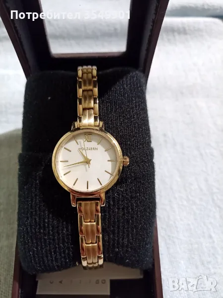 Позлатен Дамски часовник HOLZKERN , снимка 1
