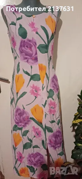 ДАМСКА ЕЛЕГАНТНА ФЛОРАЛНА РОКЛЯ  - Размер М / L , снимка 1