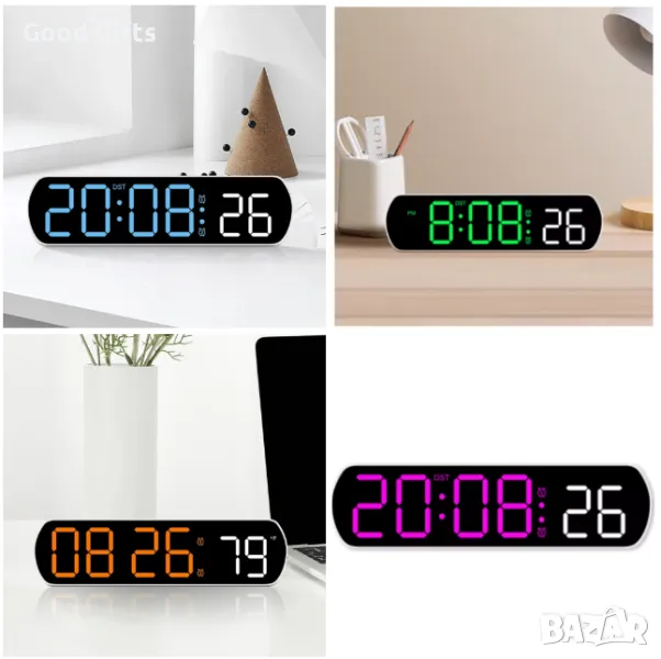 Цифров часовник с LED осветление с големи цифри, снимка 1