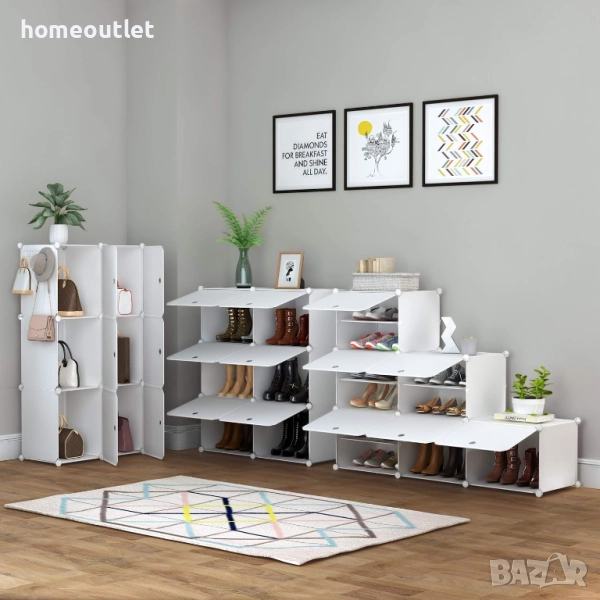 ПРОМОЦИЯ Комбиниран шкаф за съхранение / шкаф за обувки  / органайзер, 6 модула HOMIDEC X001CPUXCF, снимка 1
