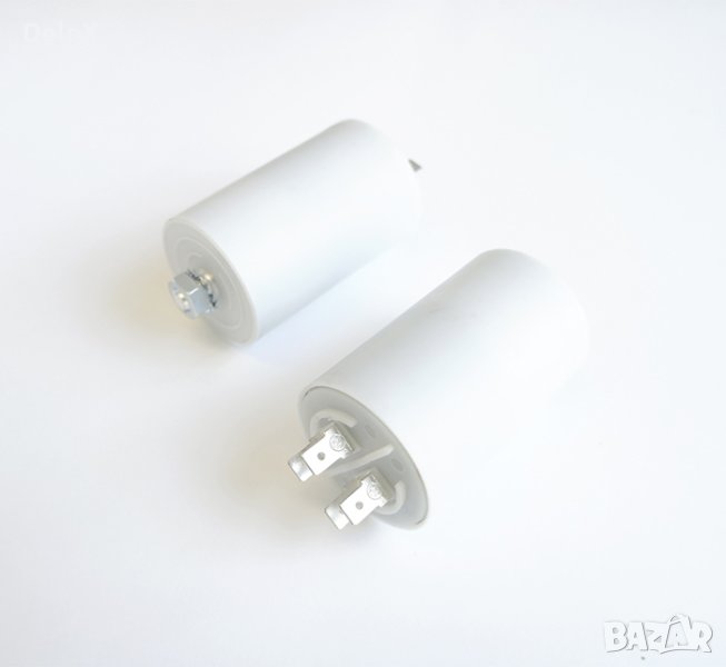 Работен кондензатор 420V/470V 6uF с 4 каб.обувки и резба, снимка 1