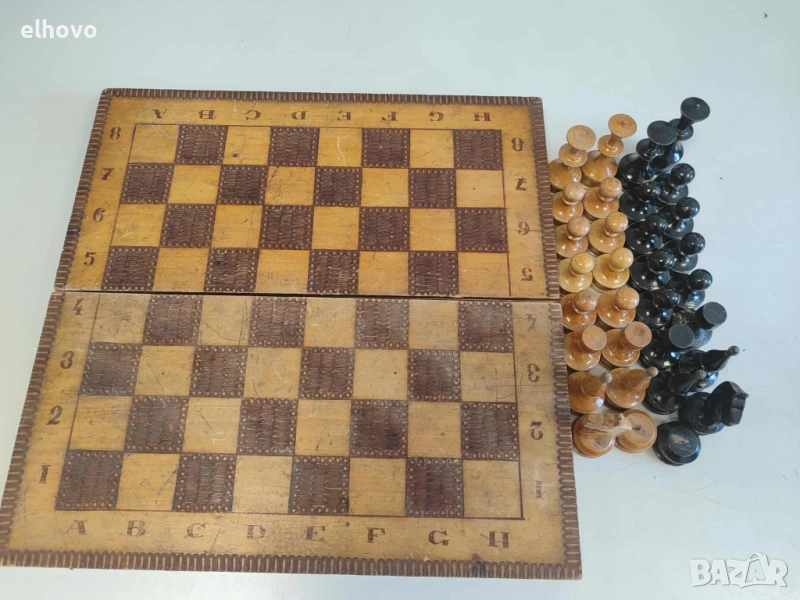 Стар дървен шах/табла, снимка 1