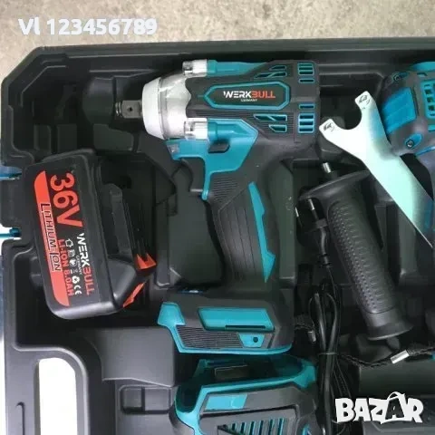 4в1 Перфоратор Винтоверт Ъглошлайф Гайковерт Акумулаторен 36V 8,0AH, снимка 3 - Други инструменти - 53843550