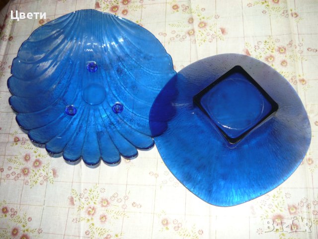 2 финни фруктиери от кристално стъкло в синьо - 19,90 лв. всяка, снимка 4 - Чинии - 40842517