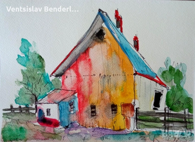 Рисунки акварел, снимка 4 - Други ценни предмети - 53260848