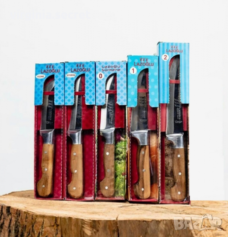 Комплект стоманени касапски ножове 5 части, снимка 1 - Прибори за хранене, готвене и сервиране - 35188949
