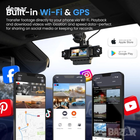 RexingUSA R4-RD 4-канален видеорегистратор, 1080p Full HD, 170° ъгъл, снимка 5 - Аксесоари и консумативи - 52709763