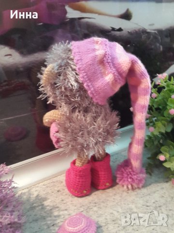 Плетена играчка ”Сънлив Таралеж”, Плетени, ръчно изработени, прекрасен подарък, снимка 4 - Плюшени играчки - 42625108