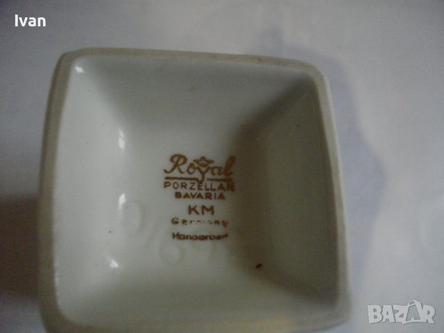 Порцеланова Ваза ROYAL PORZELLAN BAVARIA KM GERMANI-Monogram-Колекционерска-Нова-12,5 см, снимка 15 - Вази - 39820891