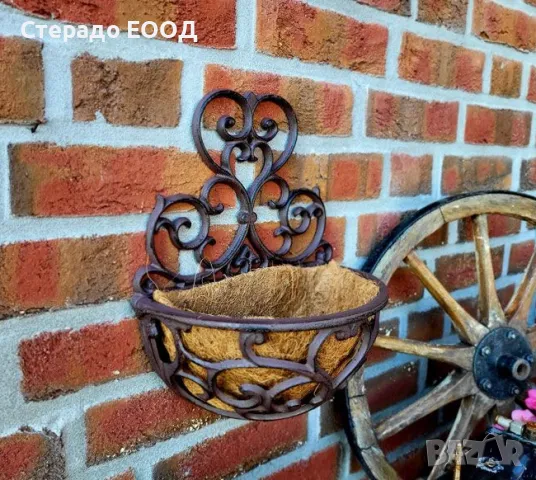 СТЕННА КОШНИЦА ОТ ЧУГУН , снимка 2 - Саксии и кашпи - 50402863