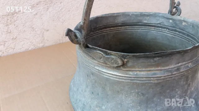 бакърен кован възрожденски бакър, котел, казан за курбани, снимка 5 - Антикварни и старинни предмети - 48524297