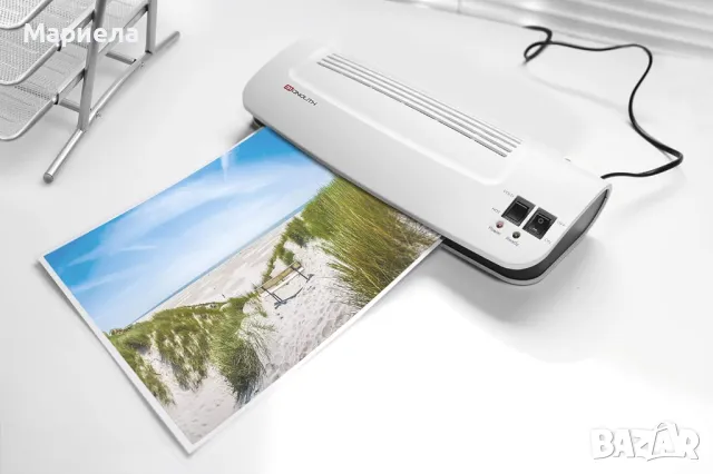 Нов Ламинатор / Ламинатор А4/ 2 нагревателни ролки, горещо и студено ламиниране, снимка 4 - Друго - 47848418