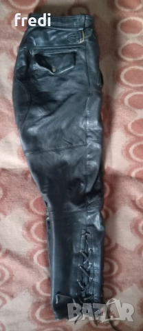Панталон от естествена кожа (Рокерски), снимка 3 - Панталони - 52366733