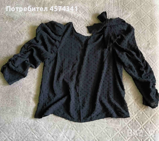 Черна блуза с 3/4 ръкави ZARA