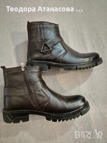  Нови мъжки обувки и боти от естествена кожа, номер 44 и 45., снимка 5 - Спортно елегантни обувки - 36078673