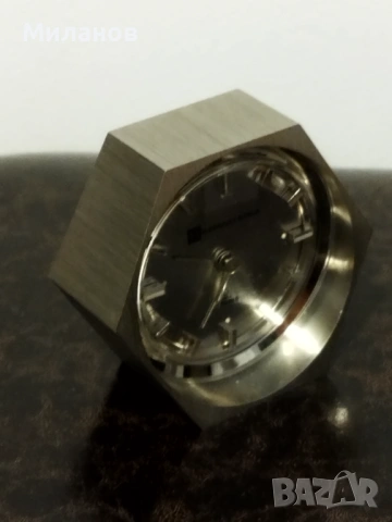 Стар 8-дневен будилник, настолен часовник, снимка 5 - Антикварни и старинни предмети - 53538627