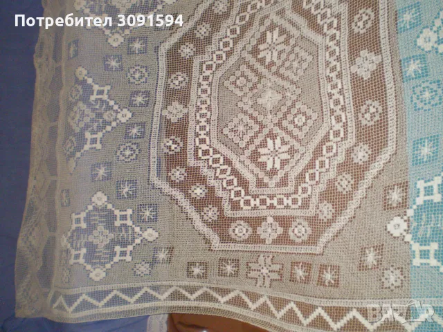 Винтич ръчно плетена покривка за легло филе дантела, снимка 8 - Антикварни и старинни предмети - 48184755