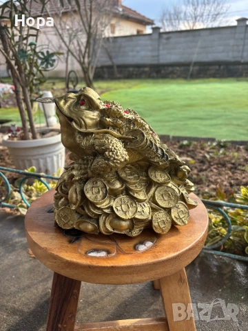Трикрака жаба с паричка в устата, снимка 9 - Декорация за дома - 53408502