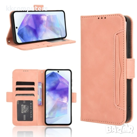 Samsung Galaxy A55 5G Magnetic Wallet Кожен Калъф и Протектор, снимка 5 - Калъфи, кейсове - 53021779