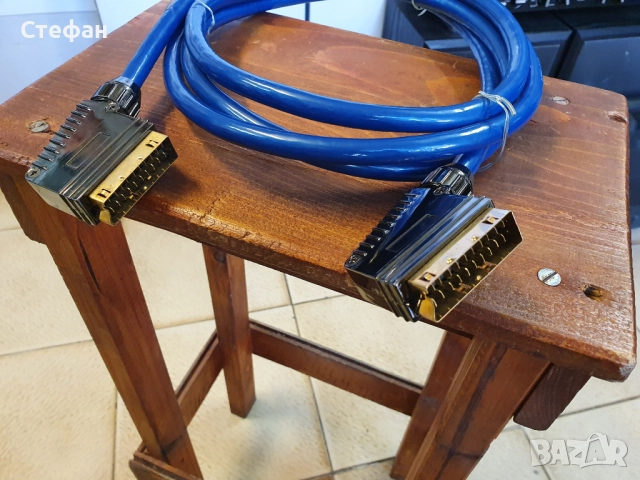 НОВ! Висококачествен скарт кабел с позлатени конектори SCART-SCART 1,5m, снимка 8 - Други - 51960619