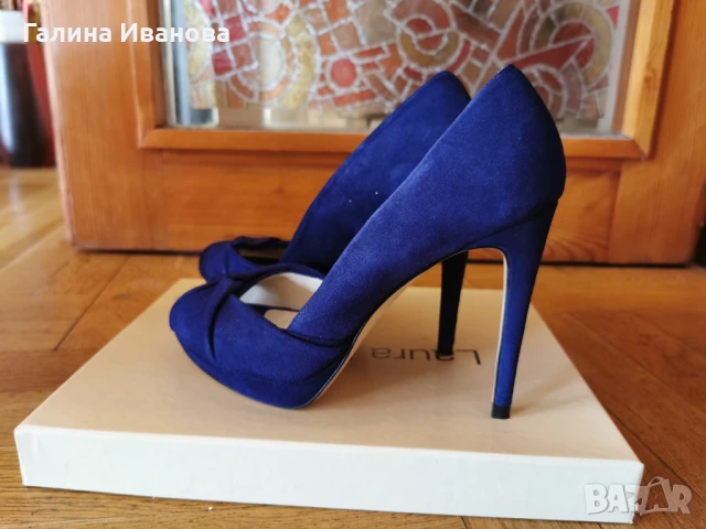 Обувки висок ток, Karen Millen, 38 номер, НОВИ, Navy Blue цвят