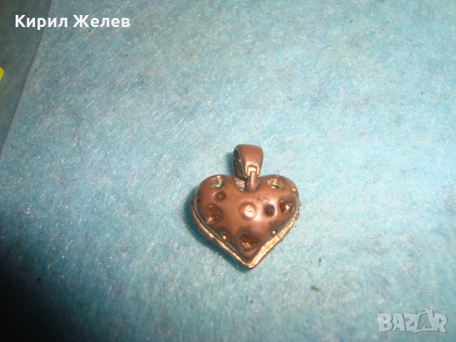 СТАРО МЕДНО АЖУРНО КРИСТАЛНО СЪРЧИЦЕ АРТ ГОТИК СТИЛ МЕДАЛЬОН РЕТРО СКЪПОЦЕННОСТ БИЖУ 15056, снимка 5 - Антикварни и старинни предмети - 35666151