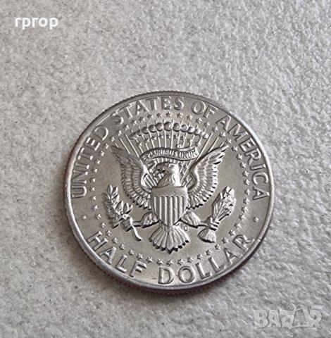 Оригинална монета. САЩ. Половин американски долар  от 1971  . С образа на  JF Kenedi., снимка 4 - Нумизматика и бонистика - 28855445