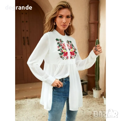 Бяла туника с щампа 