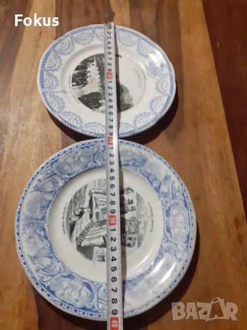 Две стари колекционерски чинии порцелан маркировки, снимка 4 - Антикварни и старинни предмети - 53394624