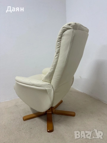 Кожено кресло с табуретка HOMCOM , снимка 4 - Дивани и мека мебел - 53354633