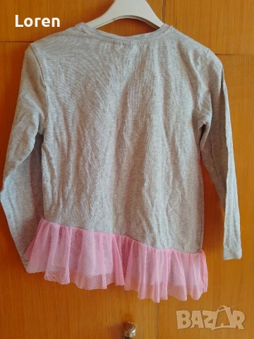 Подарявам!Детска красива блузка с розово тюлче от 6-8, снимка 5 - Детски Блузи и туники - 51386103