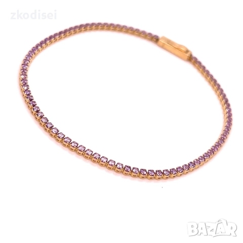 Златна дамска гривна 2,91гр. 18,0см. 14кр. проба:585 модел:34501-1, снимка 2 - Гривни - 52456237