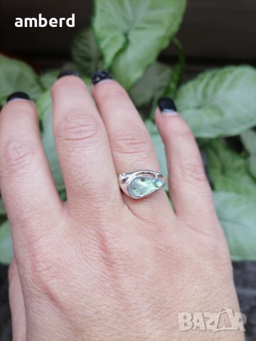 Сребърен пръстен със седеф - модел KR1022, снимка 4 - Пръстени - 50496640