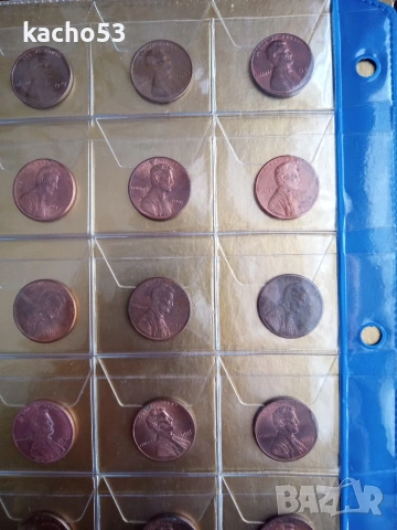 40 броя по 1 цент, САЩ, снимка 10 - Нумизматика и бонистика - 53724549