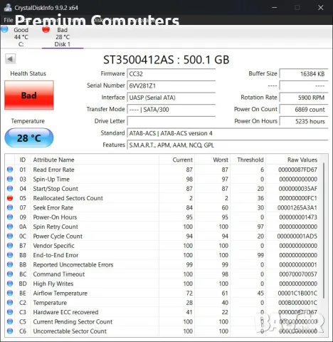 Хард дискове за компютри (3.5") - 1TB, 750GB, 500GB, 320GB, 250GB (Тествани), снимка 10 - Твърди дискове - 55946995