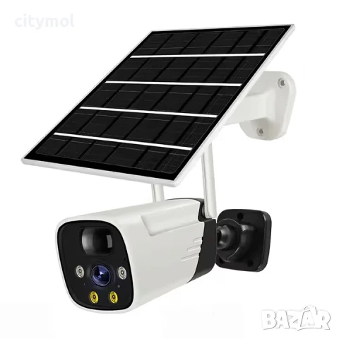 Соларна WIFI камера 6 MP, външен монтаж IP66, iCSee, нощно виждане, SD слот